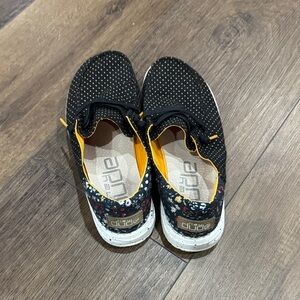 Hey Dudes Black and Yellow Shoes